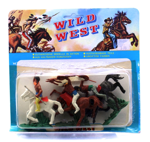 Wild West Figurenmodelle authentische Modelle in Aktion Figuren (Indianer vs. Cowboys): 3 Figuren in Blisterverpackung (Set 2)